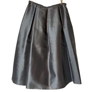 VTG Talbots Silk Taffeta Black A-Line Tea Length Skirt Size 6 Wedding Holidays